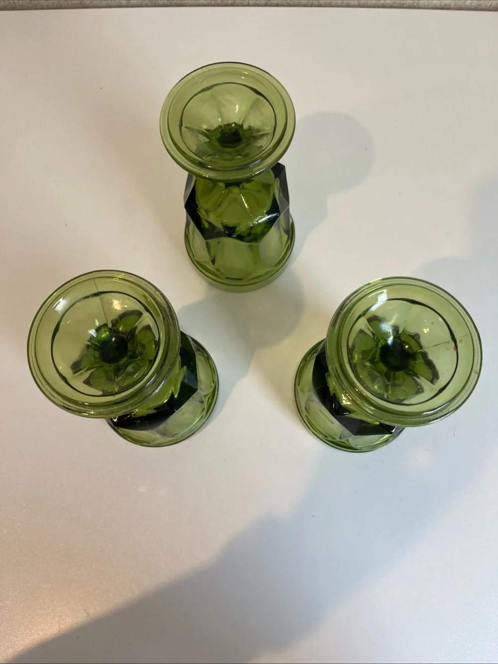 Vintage Anchor Hocking Fairfield Avocado Green Goblets Glass 6